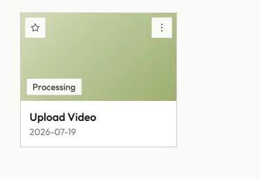 A video processing — the transcoding indicator on the dashboard